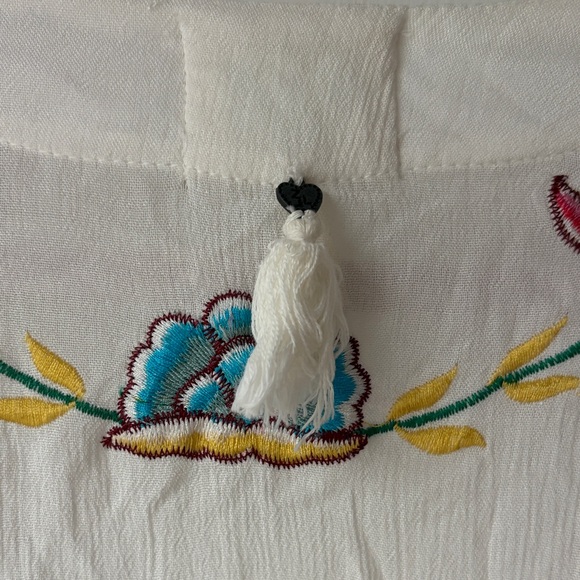 White Maxi Dress with Colorful Embroidery - Picture 8 of 9